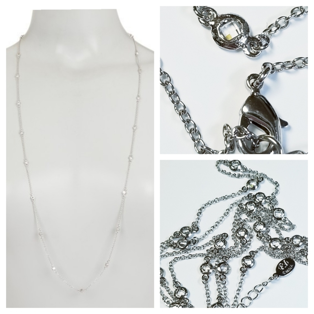 Rivka Friedman | White Rhodium Clad CZ Necklace